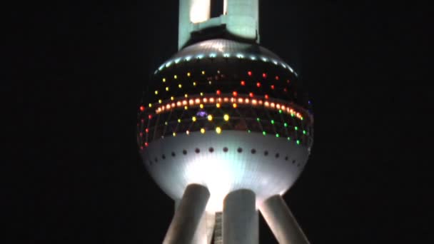 Shanghai Skyline at Night — стокове відео